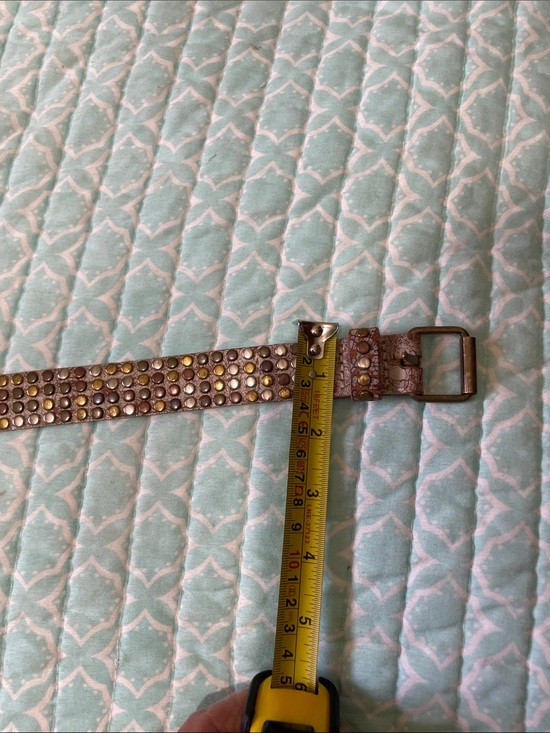 Silver gold, copper, and bronze metallic leather belt main image 4
